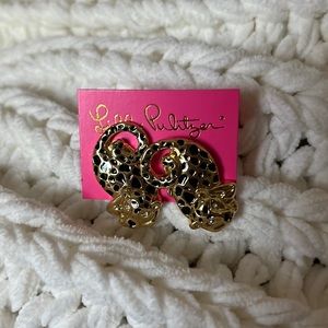Lilly Pulitzer leopard stud earrings NWT